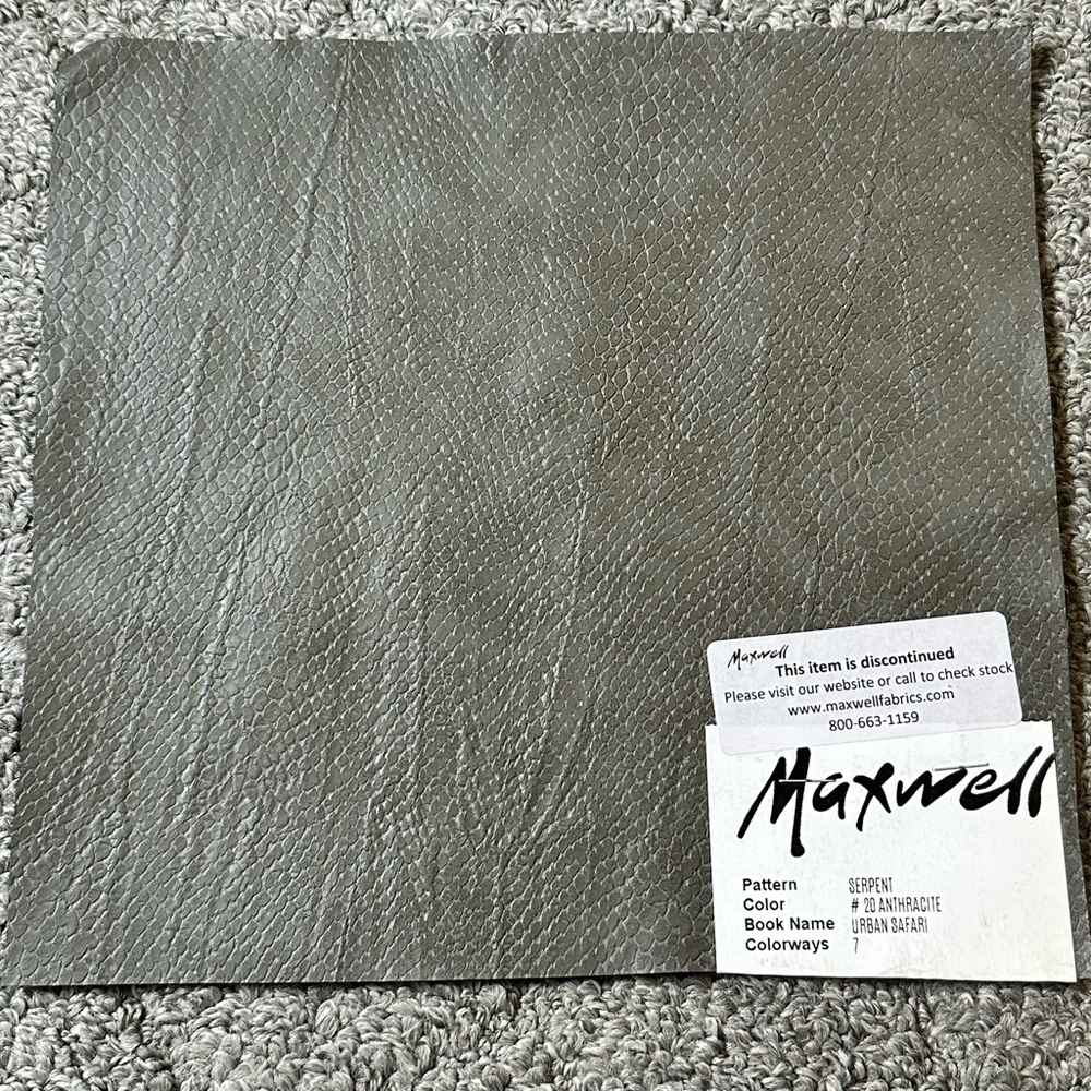 Lot of 11 Maxwell Fabric Samples Bewitched Vinyl Gray Safari Serpent Rhino Chia - Picture 2 of 13